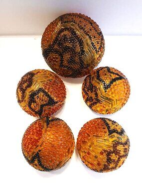 RARE BEADED SPHERE BALLS  (Lot of 5)